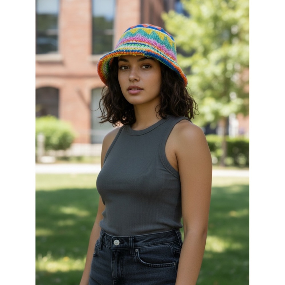 Urban Outfitters Multicolor Eyelash Knit Hat